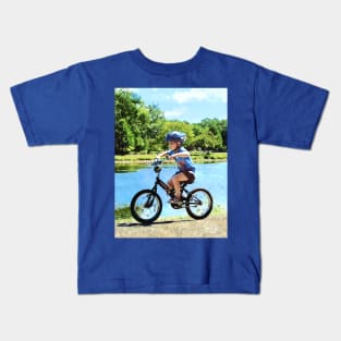 Boy on His Bicycle Kids T-Shirt